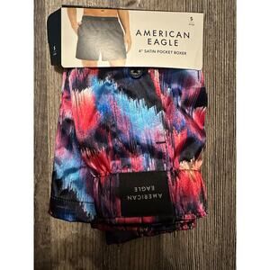 American Eagle Men's Multicolor Tie Dye 4" Satin Pocket Boxer Size Small NWT
